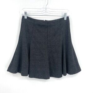 BANANA REPUBLIC Gray Black Plaid Business Casual Skater Mini Skirt Size 0